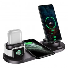 六合一無(wú)線(xiàn)充電器手機(jī)充電器通用華為蘋(píng)果定制公司廣告禮品