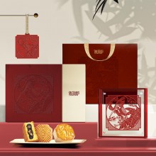 花鳥映月細紋刻紙中秋新款月餅禮盒裝企業(yè)團購定制logo商務(wù)伴手禮